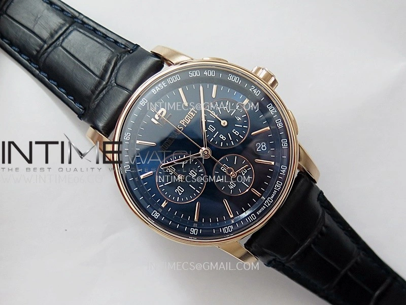 Code 11.59 Chrono 26393 RG APSF 1:1 Best Edition Blue Dial On Black Leather Strap Super Clone SA4401
